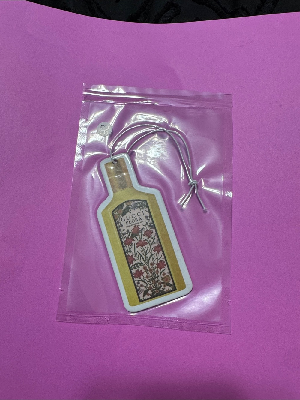 Gucci Floral Bottle Hanging Air Freshener — Pink & Yellow